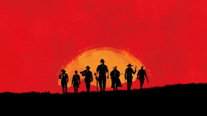 Red Dead Redemption 2 group silhouette sunset