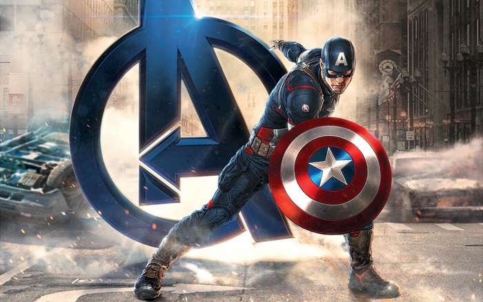 Captain America Ready for Battle with Shield
