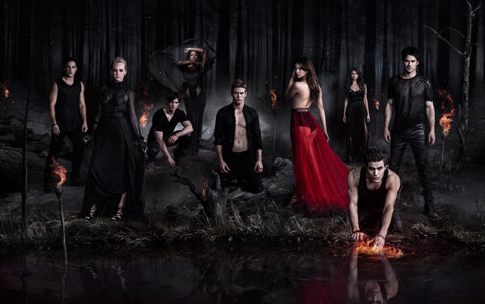 The Vampire Diaries Cast in Dark Forest