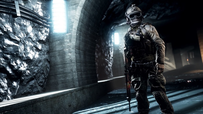 Soldier in a tunnel from Battlefield 4