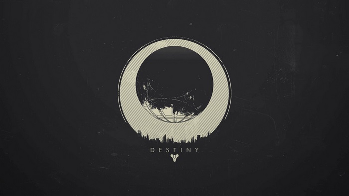 Destiny game logo with city skyline