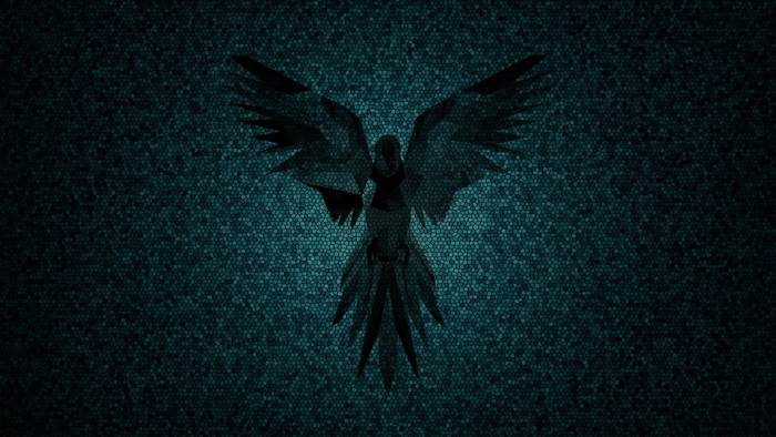 Dark Bird Mosaic Wallpaper