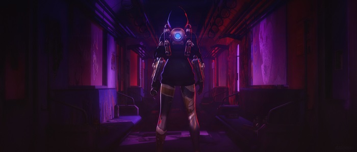 Tracer 4K Neon Sci-Fi Cyberpunk Woman