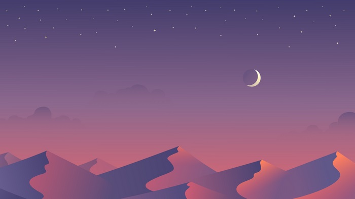 4K Desert Mountains Under Starry Twilight Sky