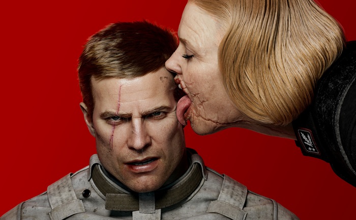 BJ Blazkowicz and Frau Engel from Wolfenstein 2