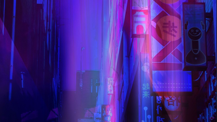 Cyberpunk 4K alley with neon signs