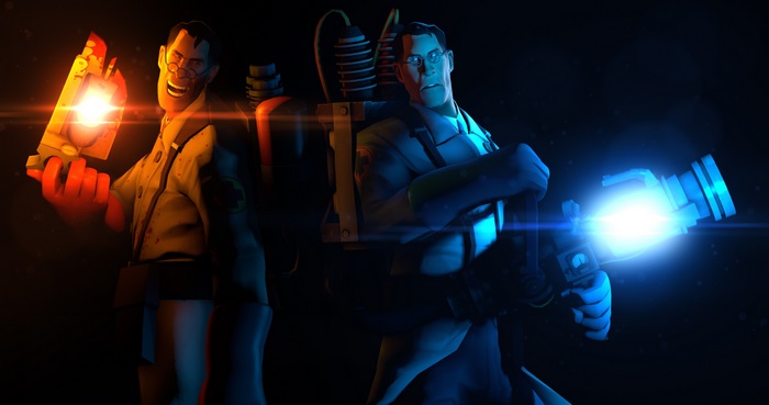 Team Fortress 2 Medic Duo with Healing Beams 4K