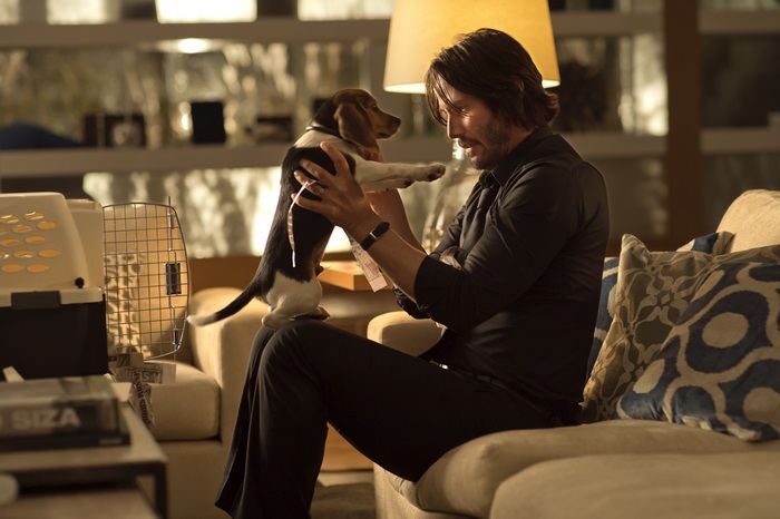 John Wick with a puppy