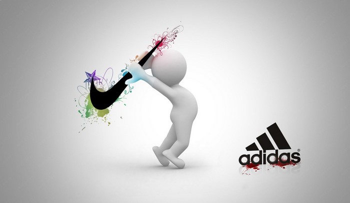 Adidas and Nike Logos in Creative Battle Design