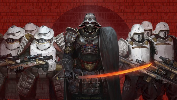 Darth Vader and Stormtroopers as Samurai