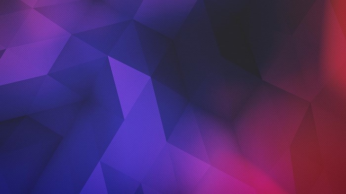 Abstract low poly digital art with red, purple, and blue gradient