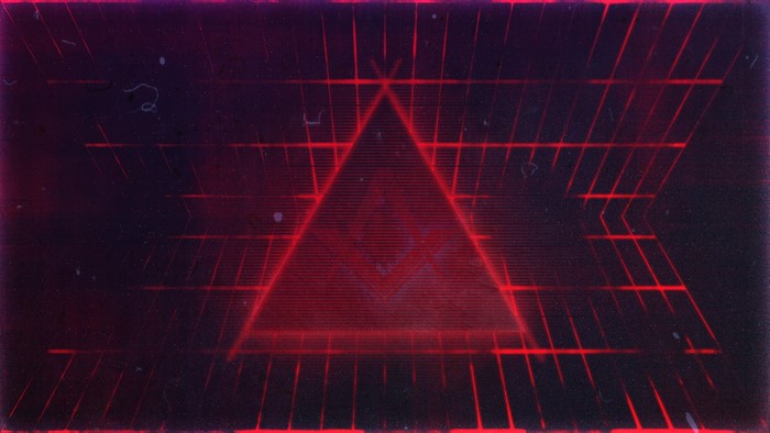 Abstract Red Triangle Grid Digital Art