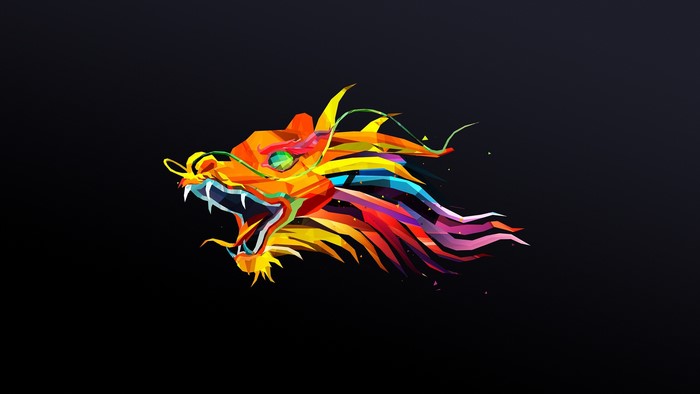 Geometric Dragon Head by Justin Maller