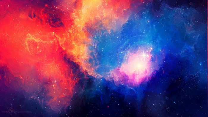 Nebula in deep space with stars