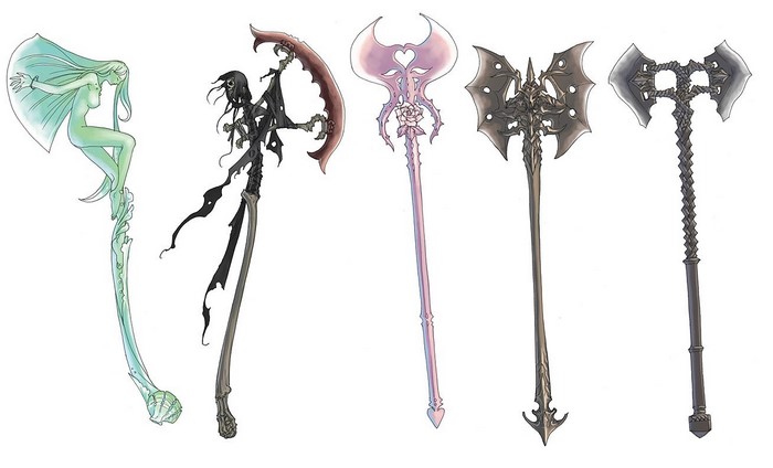 Fantasy weapons with unique designs