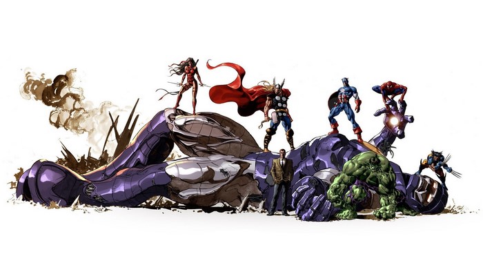 The Avengers vs. Sentinel from Marvel Comics