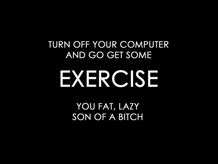 Motivational message about exercise