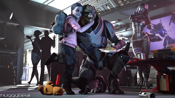 Garrus Vakarian and child from Mass Effect