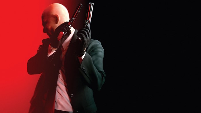 Agent 47 from Hitman Absolution with two pistols