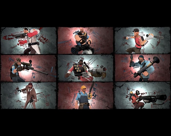Team Fortress 2 characters collage