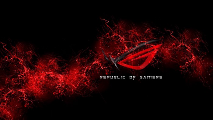 Republic of Gamers logo with red energy