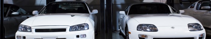 Nissan GT-R R34 and Toyota Supra