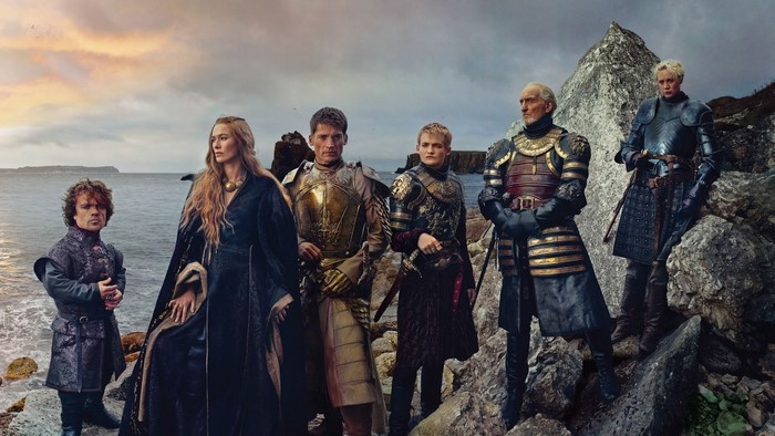 Game of Thrones characters Tyrion, Cersei, Jaime, Joffrey, Tywin, and Brienne
