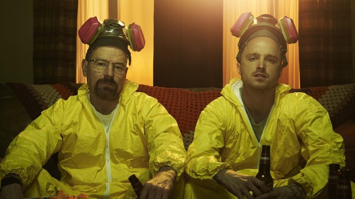 Breaking Bad Walter White and Jesse Pinkman in Hazmat Suits