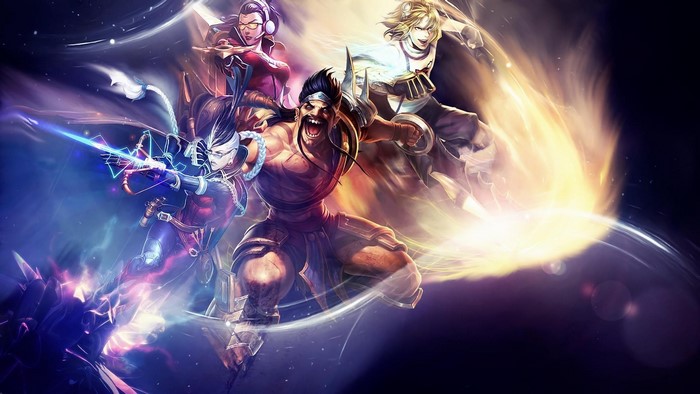 League of Legends characters Draven, Vayne, and Ezreal