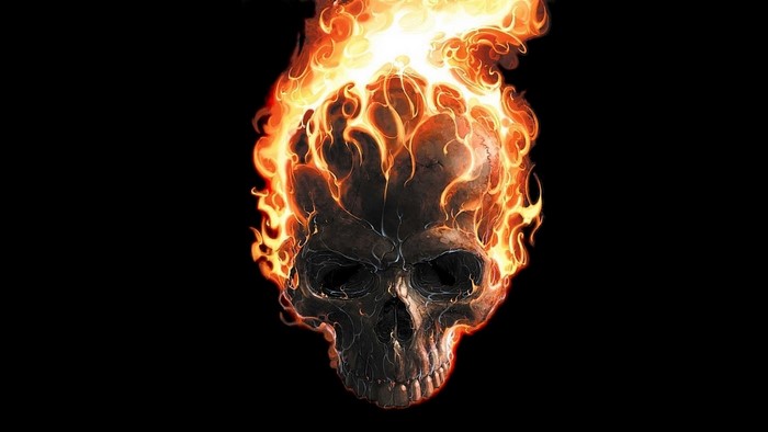 Ghost Rider skull on fire