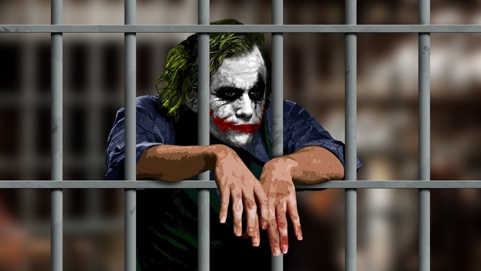 Joker Behind Bars from The Dark Knight