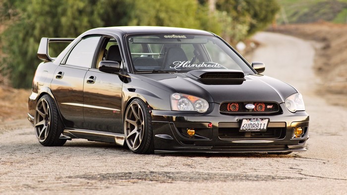 Black Subaru Impreza WRX STI with Custom Modifications