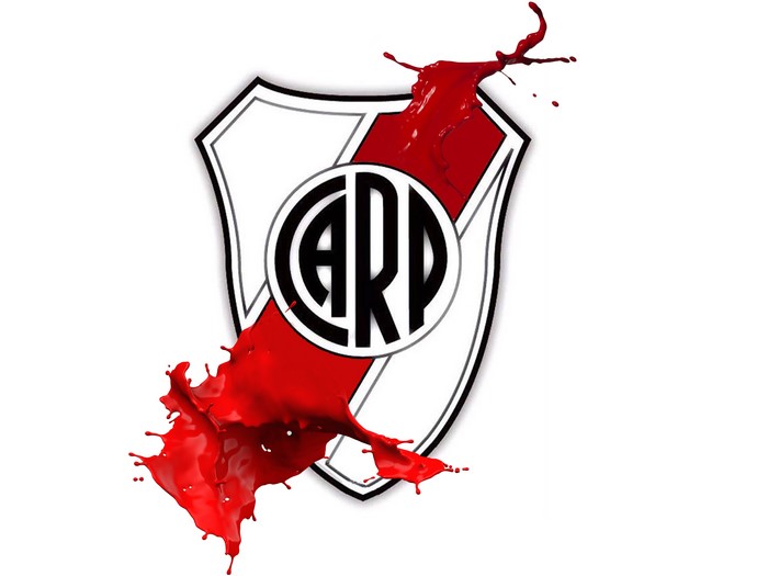 River Plate logo with red paint splash
