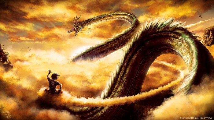 Shenron and Son Goku from Dragon Ball Z