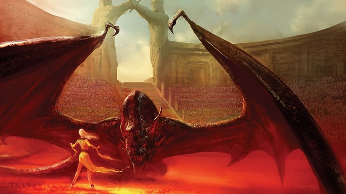 Daenerys Targaryen and Dragon in Arena