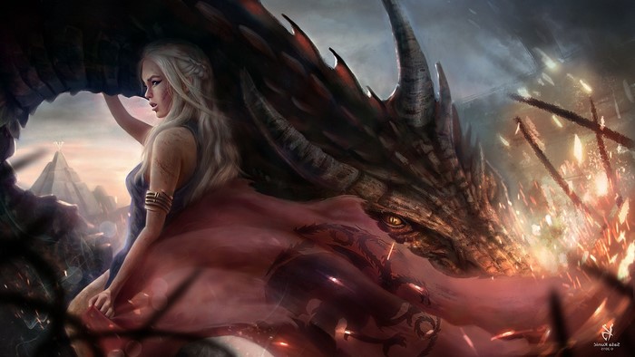 Daenerys Targaryen with Dragon from Game of Thrones