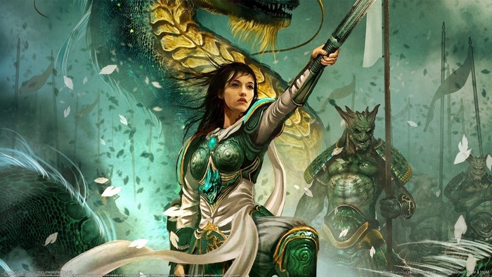 Heroes of Might and Magic VI Female Warrior with Dragon