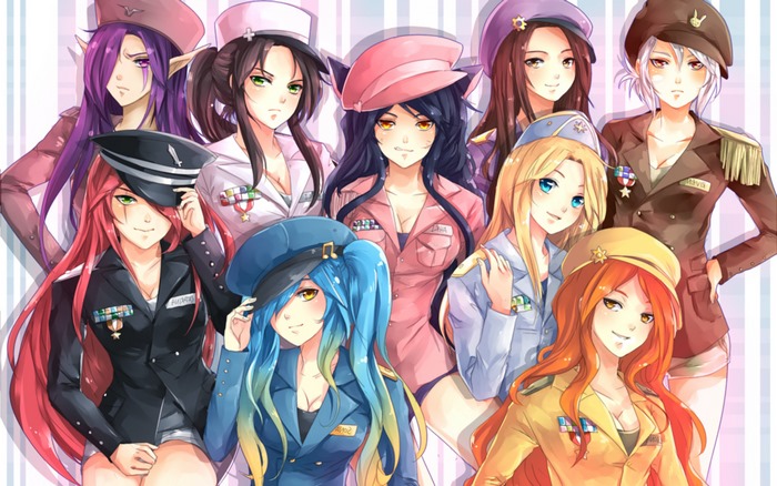 League of Legends characters in military uniforms