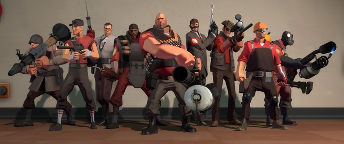 Team Fortress 2 characters posing
