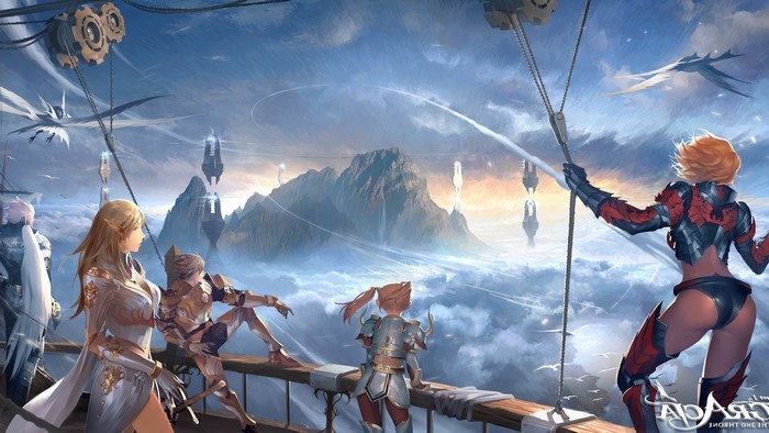 Lineage II loading screen with female warriors