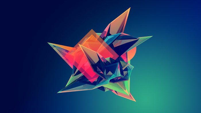 Geometric abstract art with facets
