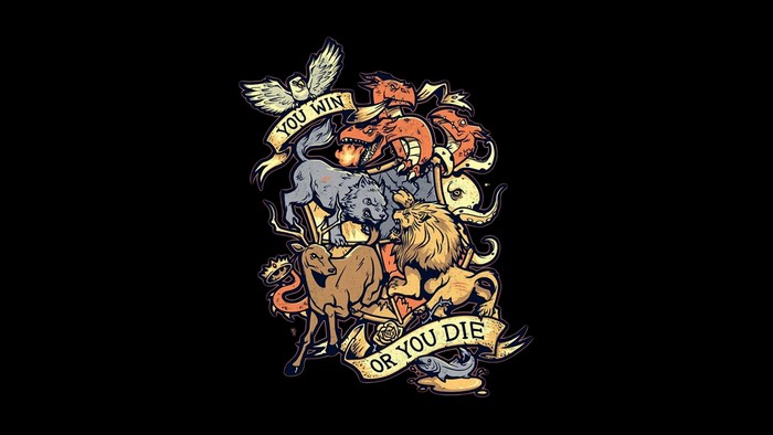 Game of Thrones Houses crests with text