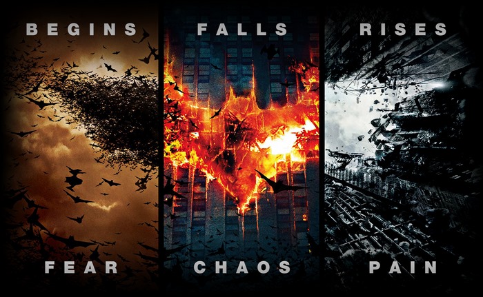 The Dark Knight Trilogy: Batman Begins, The Dark Knight, The Dark Knight Rises