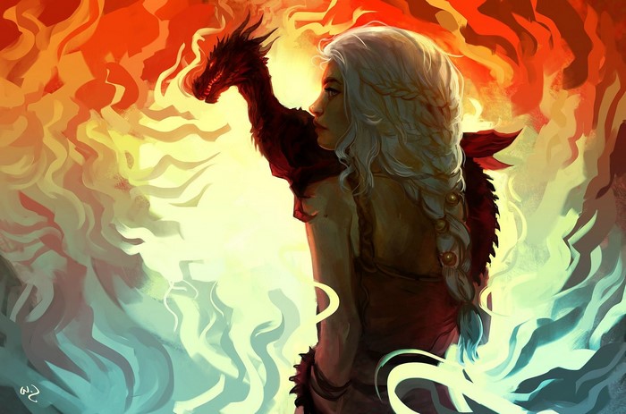Daenerys Targaryen and Dragon from Game of Thrones