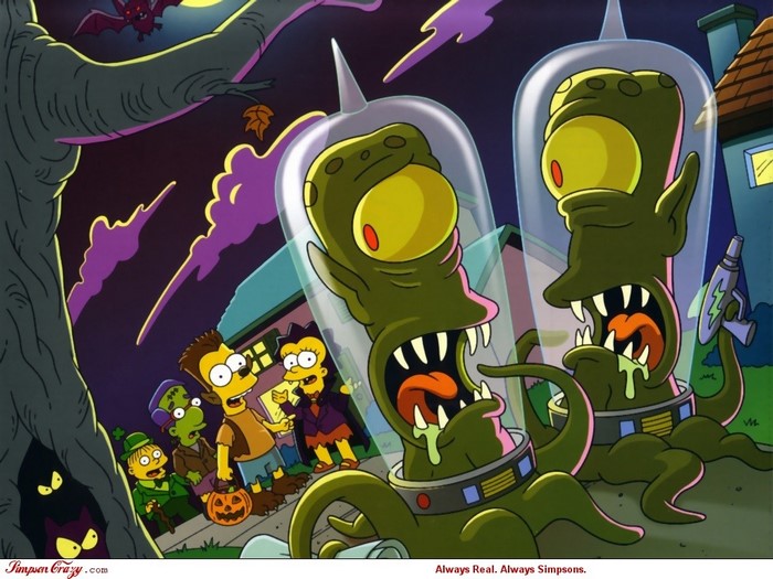 The Simpsons Halloween aliens and children