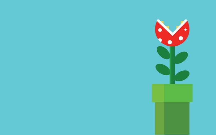 Piranha Plant from Super Mario in a pipe