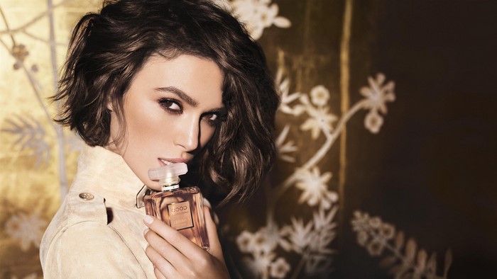 Keira Knightley with Chanel Coco Mademoiselle perfume