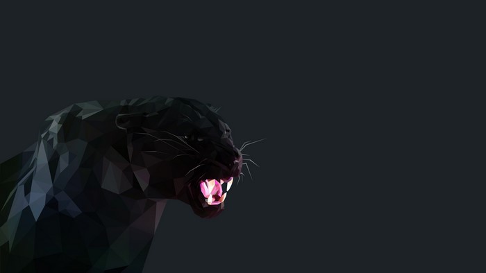 Low Poly Black Panther Art
