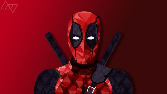 Deadpool from Marvel Comics Low Poly Art