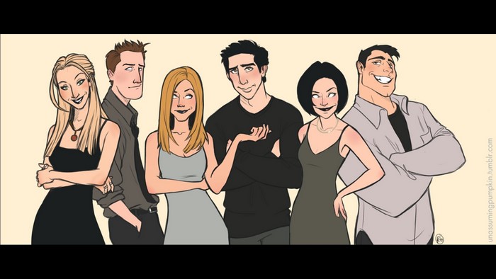 Friends characters cartoon illustration